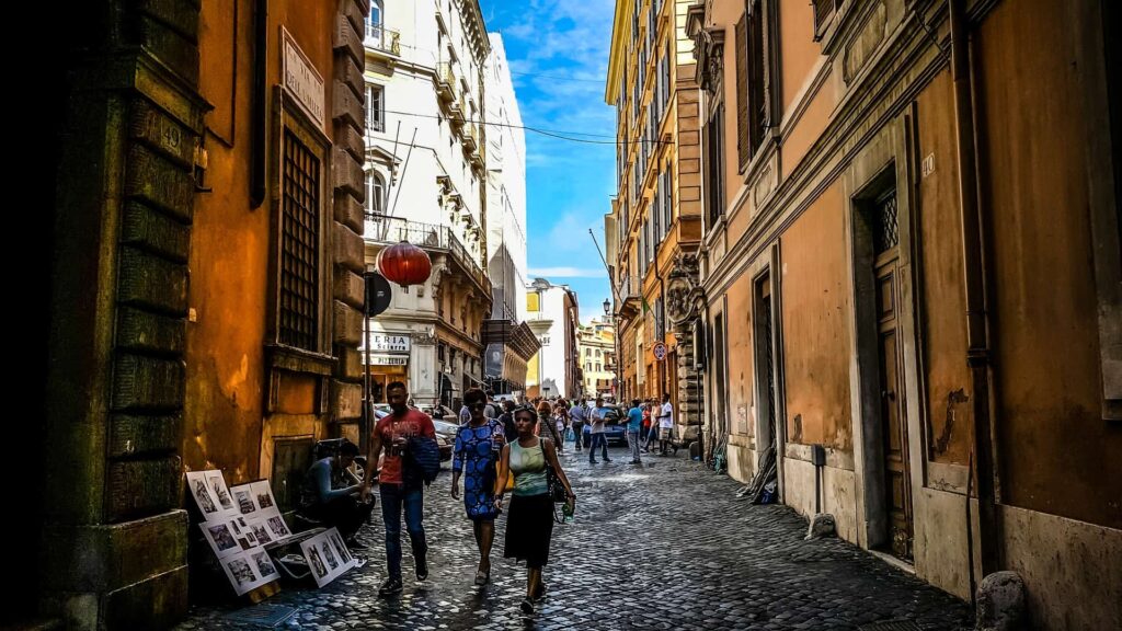 små hyggelige gader i Rom