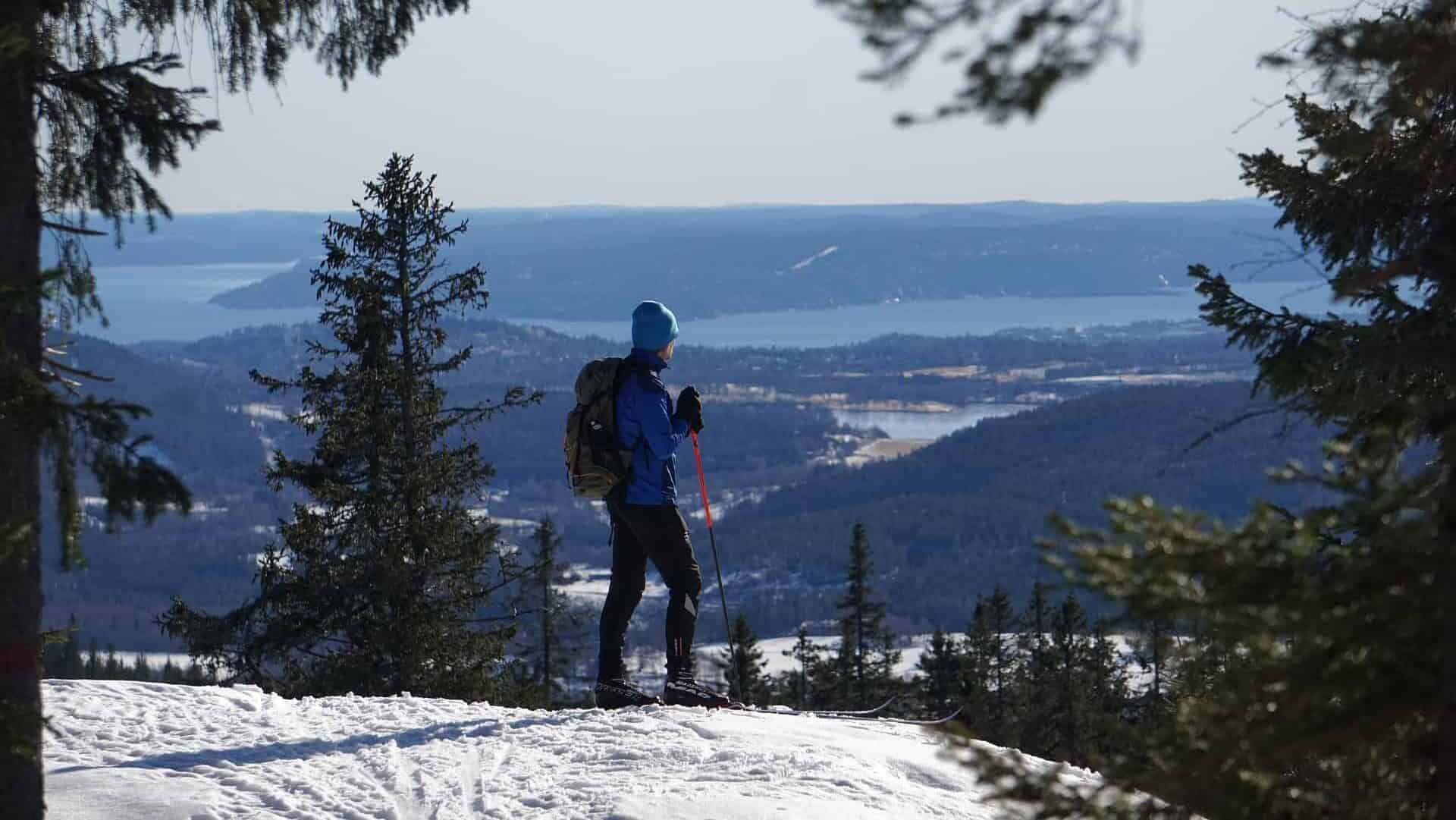 Flot udsigt på ski i norge