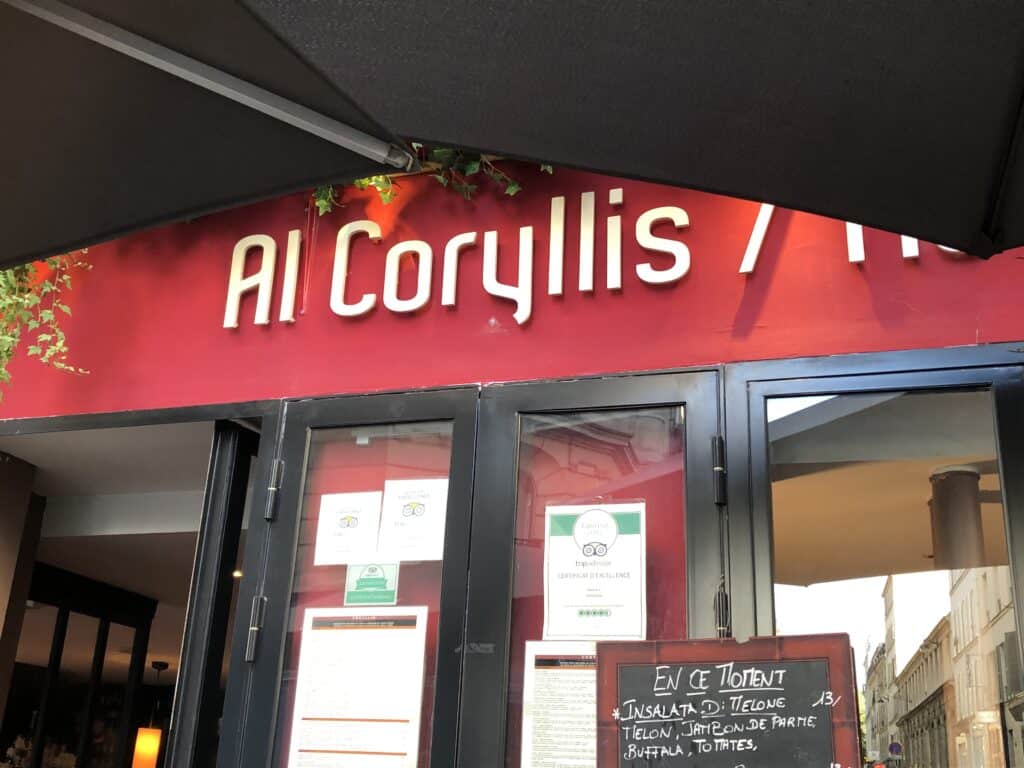 restaurant nær sacre ceour al coryllis